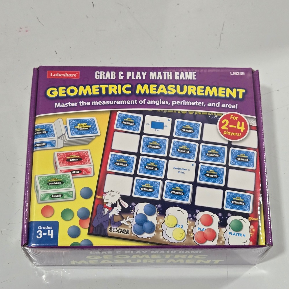 Lakeshore Grab & Play Math Game Geometric Measurement Grades 3-4 LM336 New